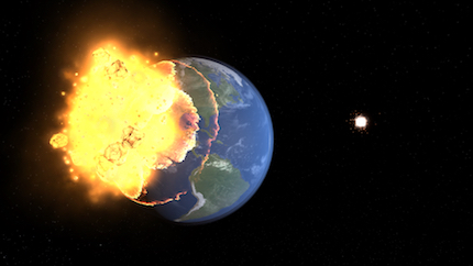 Earth & Moon Collision